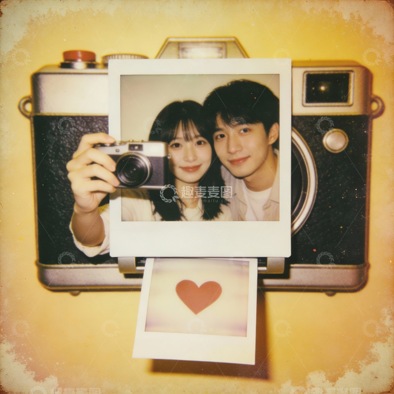 高清大图下载【趣麦麦图】情侣合影相机艺术照