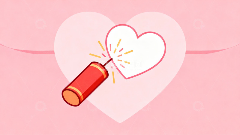 高清大图下载【趣麦麦图】心形烟花绽放浪漫瞬间