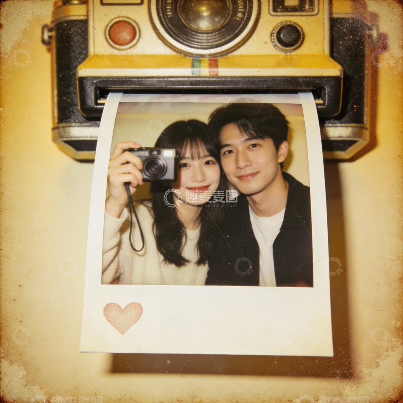 高清大图下载【趣麦麦图】情侣合影从相机中打印