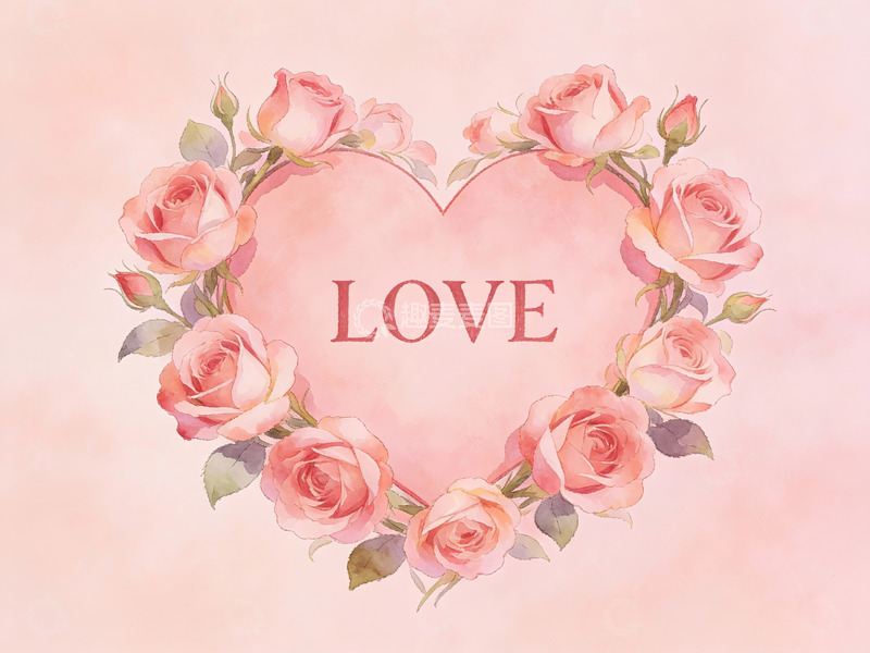 高清大图下载【趣麦麦图】玫瑰花心形图案