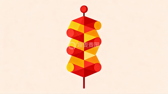 几何图形构成的红色装饰物