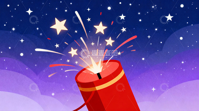 夜空烟花绽放绚丽光芒