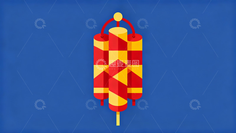 高清大图下载【趣麦麦图】红色黄色条纹烟花图案