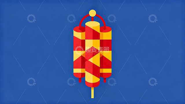 红色黄色条纹烟花图案