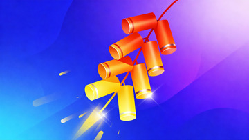 彩色烟花绽放夜空