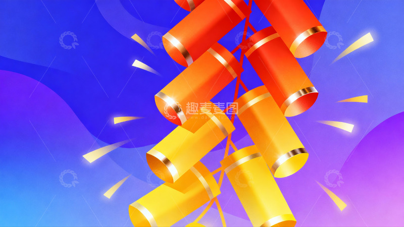 高清大图下载【趣麦麦图】彩色烟花筒背景设计