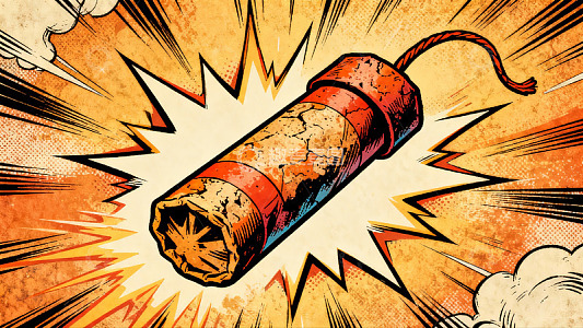 漫画风格炸药爆炸场景