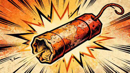 漫画风格炸药爆炸场景