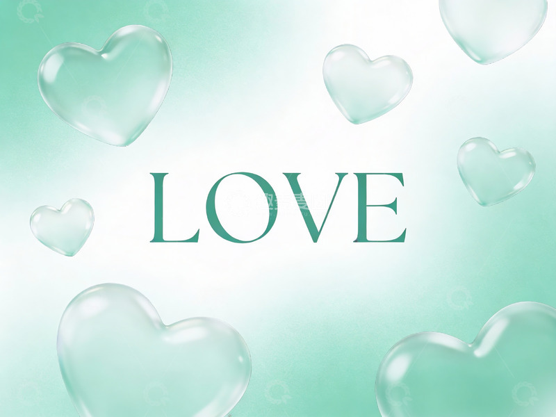 高清大图下载【趣麦麦图】爱心图案与爱字背景
