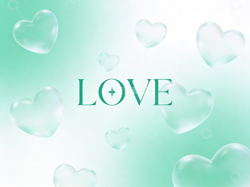 高清大图下载【趣麦麦图】爱心漂浮背景图