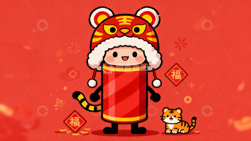 高清大图下载【趣麦麦图】卡通老虎新年形象设计