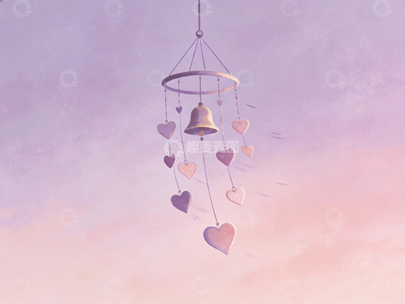 高清大图下载【趣麦麦图】风铃悬挂于梦幻天空