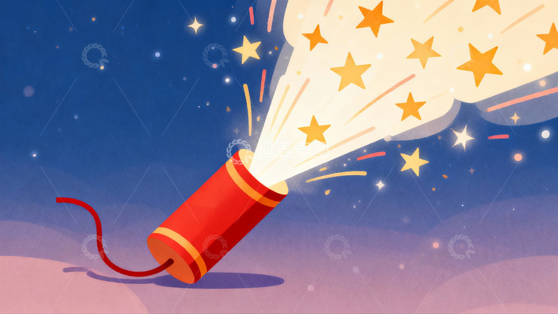 高清大图下载【趣麦麦图】夜空烟花绽放绚丽星芒