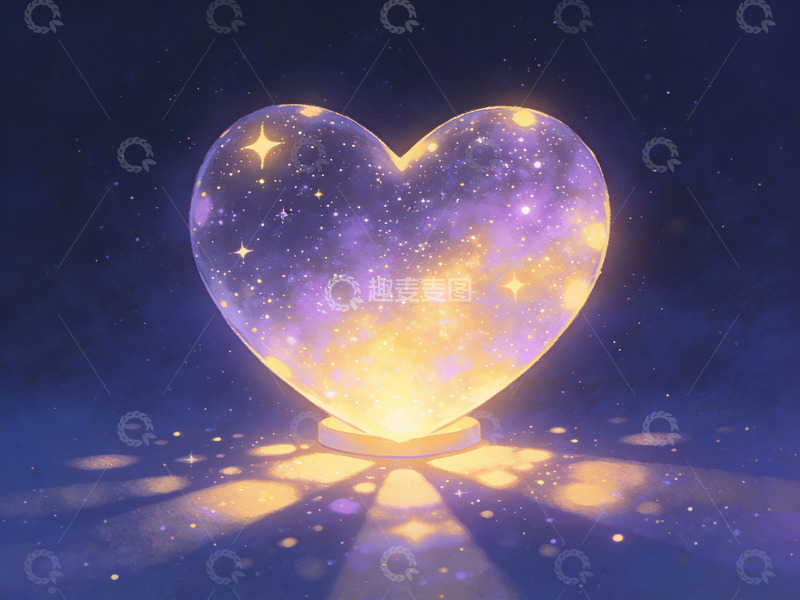 高清大图下载【趣麦麦图】发光的心形星云图案