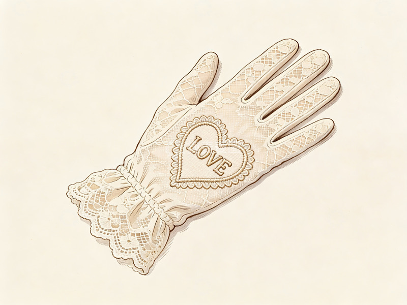 高清大图下载【趣麦麦图】蕾丝手套上的爱心图案