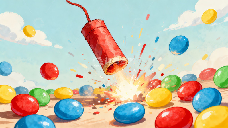 高清大图下载【趣麦麦图】彩色糖果爆炸场景
