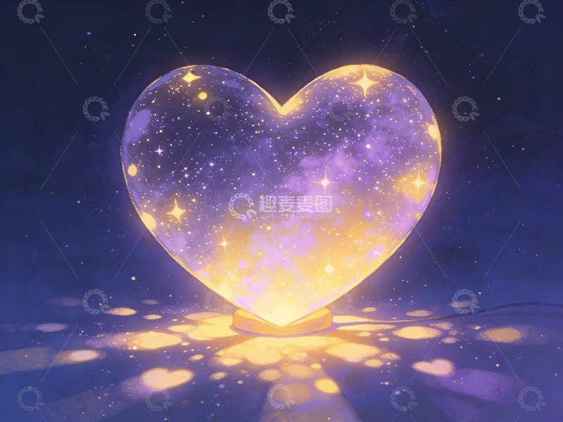 高清大图下载【趣麦麦图】发光心形星云图案