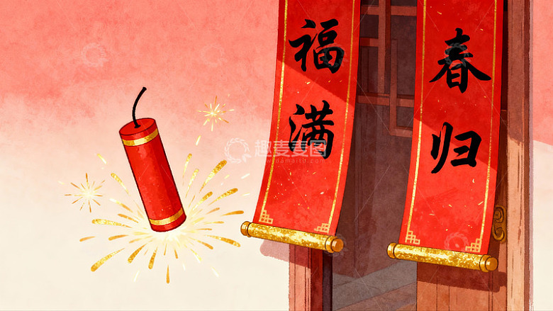 春节门联与鞭炮烟花