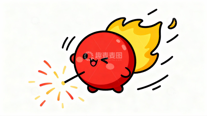 高清大图下载【趣麦麦图】卡通火焰小球奔跑
