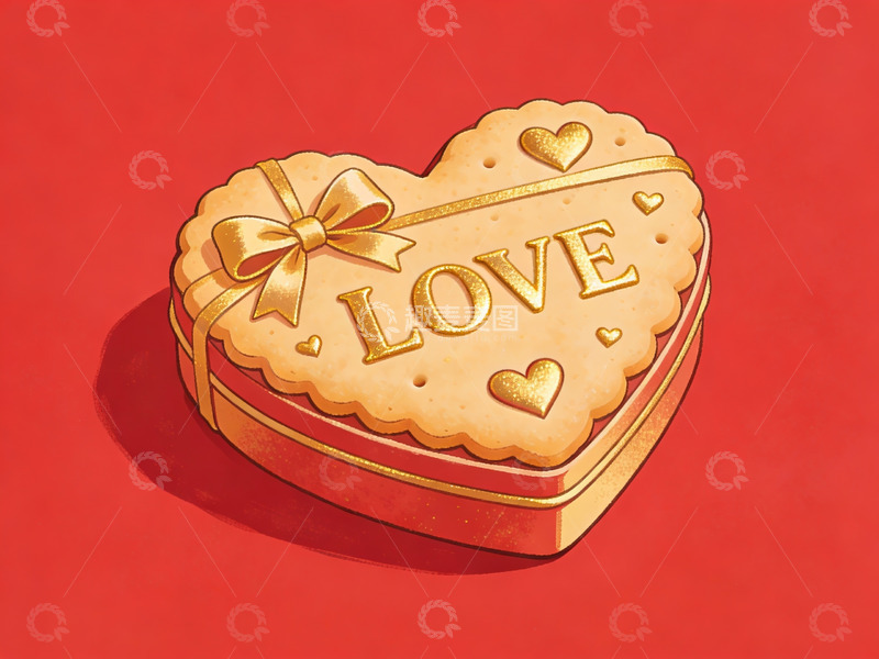 高清大图下载【趣麦麦图】心形礼盒上的爱字图案