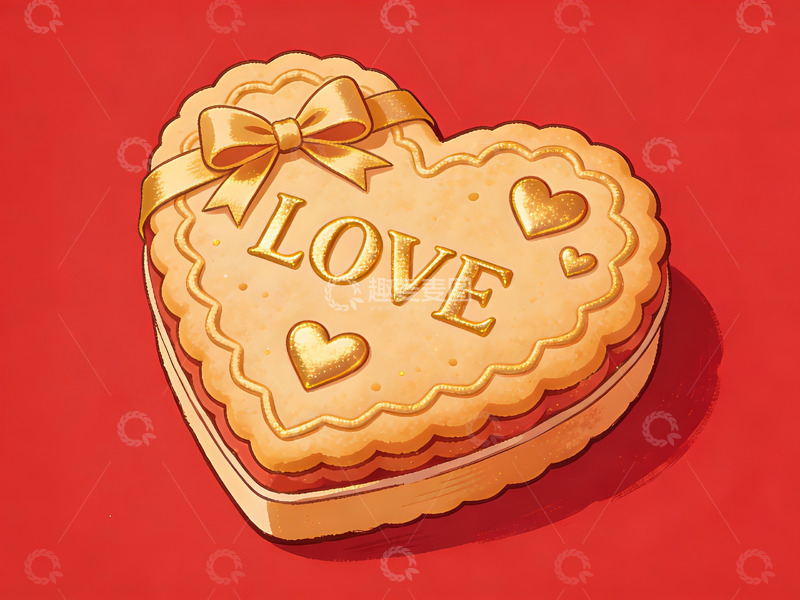 高清大图下载【趣麦麦图】心形饼干盒上的爱字装饰