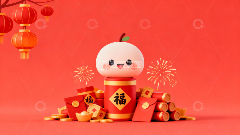 高清大图下载【趣麦麦图】春节红包灯笼卡通形象