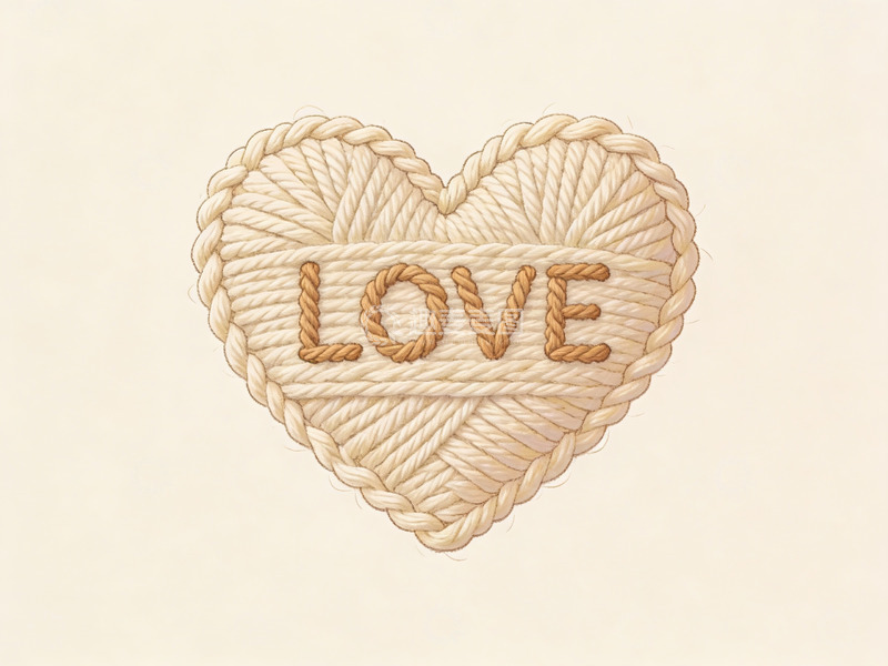 高清大图下载【趣麦麦图】绳编心形图案