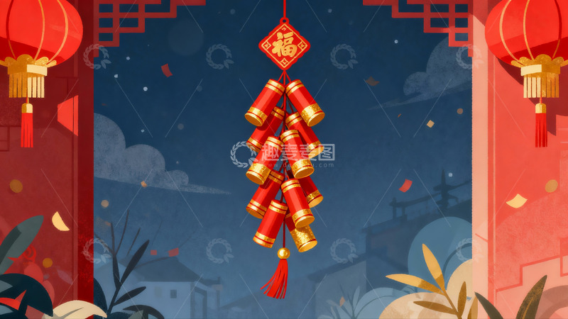 高清大图下载【趣麦麦图】春节挂饰红灯笼