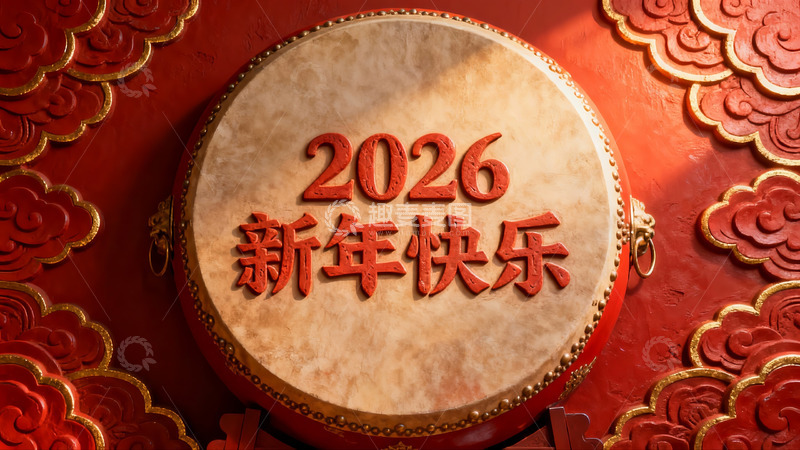高清大图下载【趣麦麦图】新年鼓庆佳节氛围浓厚