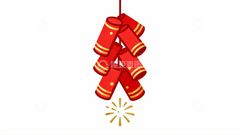 高清大图下载【趣麦麦图】红色鞭炮悬挂图案