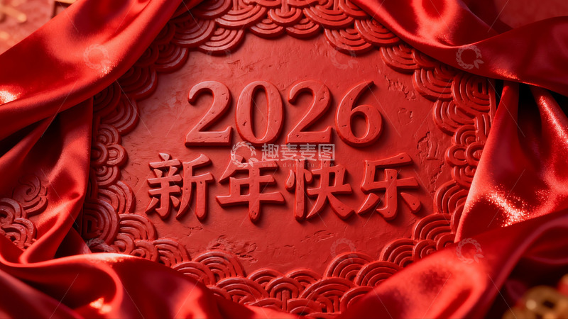 高清大图下载【趣麦麦图】红色新年快乐主题装饰