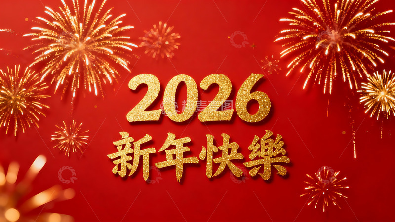 高清大图下载【趣麦麦图】2026新年烟花庆祝海报