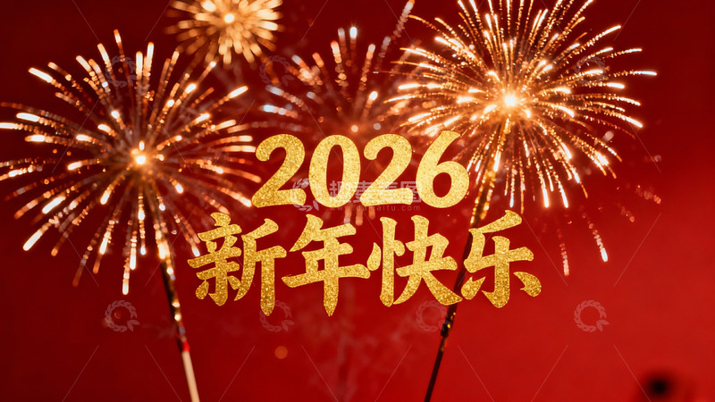 高清大图下载【趣麦麦图】2026新年烟花庆祝画面