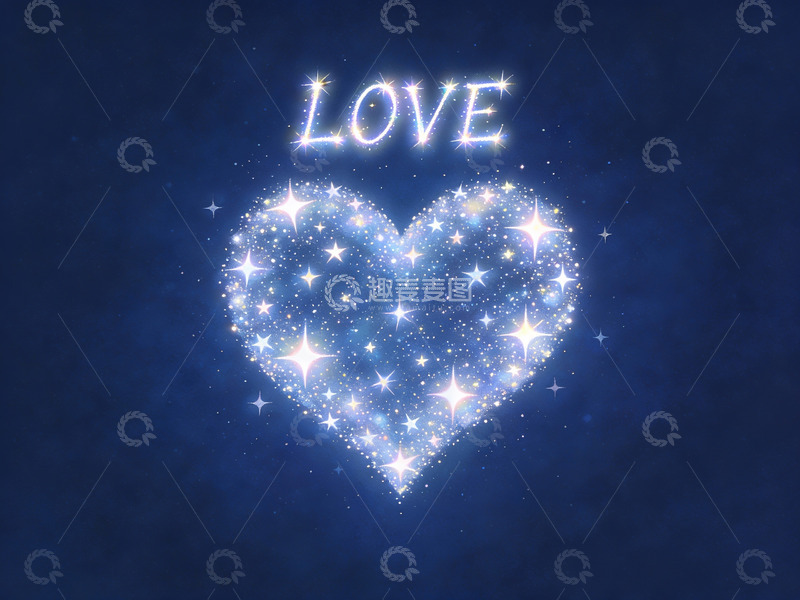 高清大图下载【趣麦麦图】星光心形与爱字图案