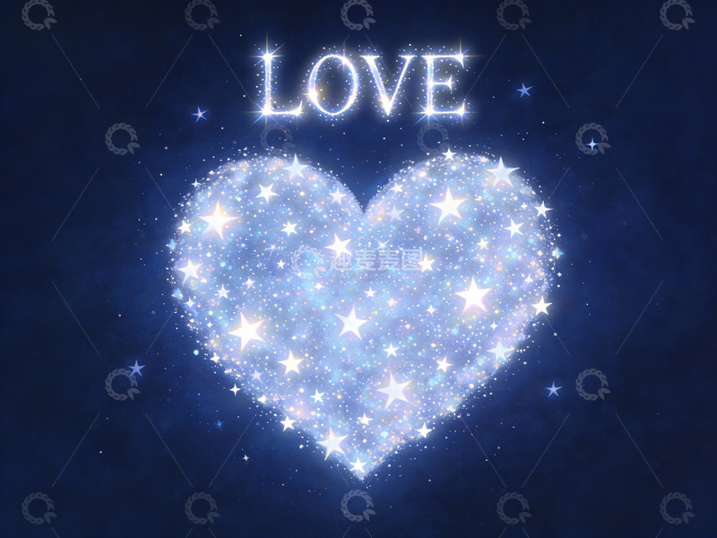 高清大图下载【趣麦麦图】闪耀星光心形图案