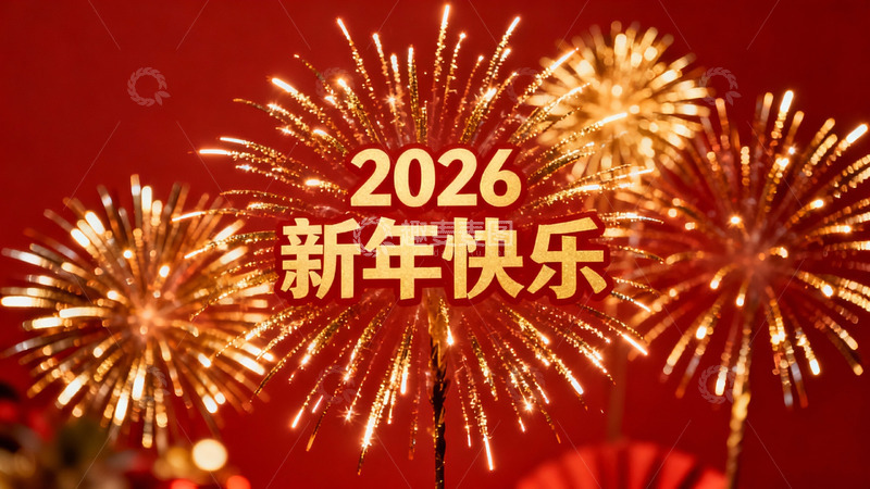 高清大图下载【趣麦麦图】2026新年烟花庆祝画面