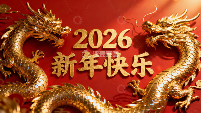 金色双龙迎2026新年