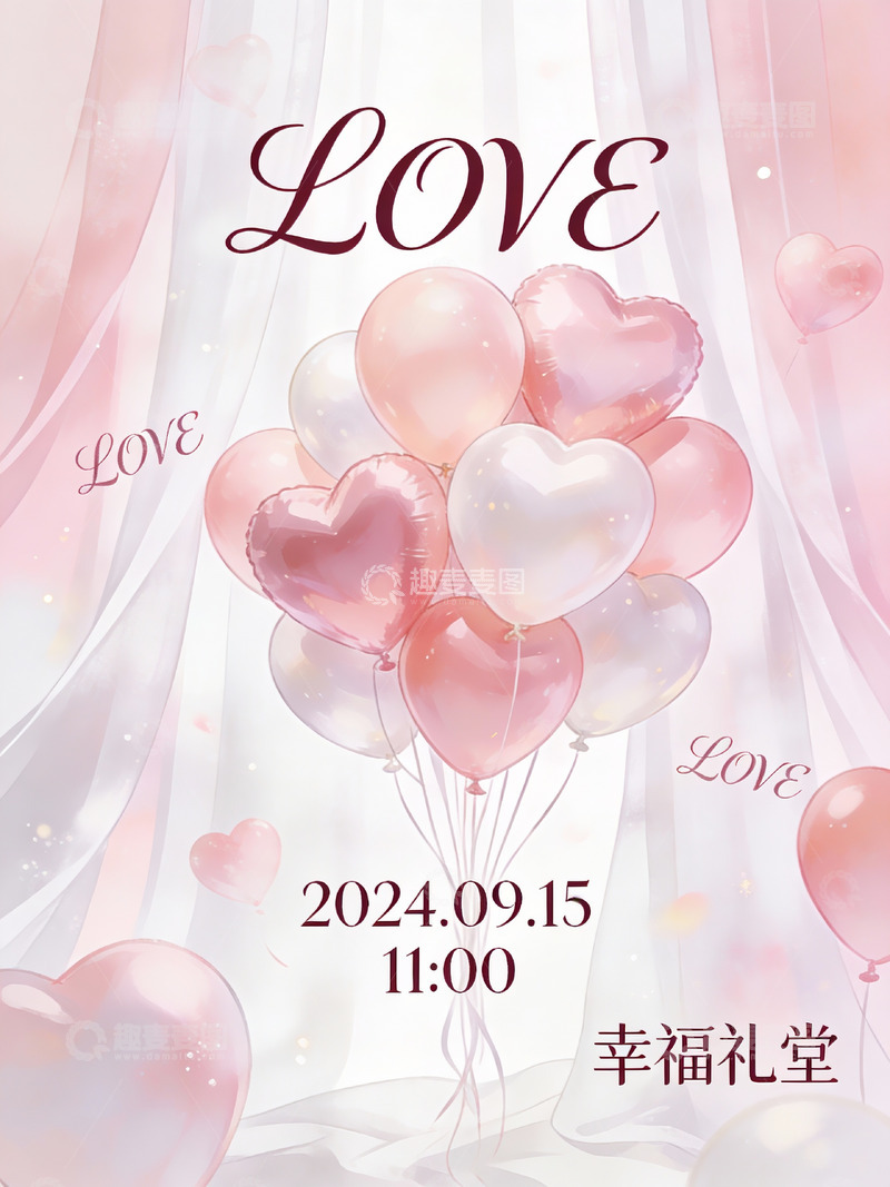 高清大图下载【趣麦麦图】婚礼邀请海报设计