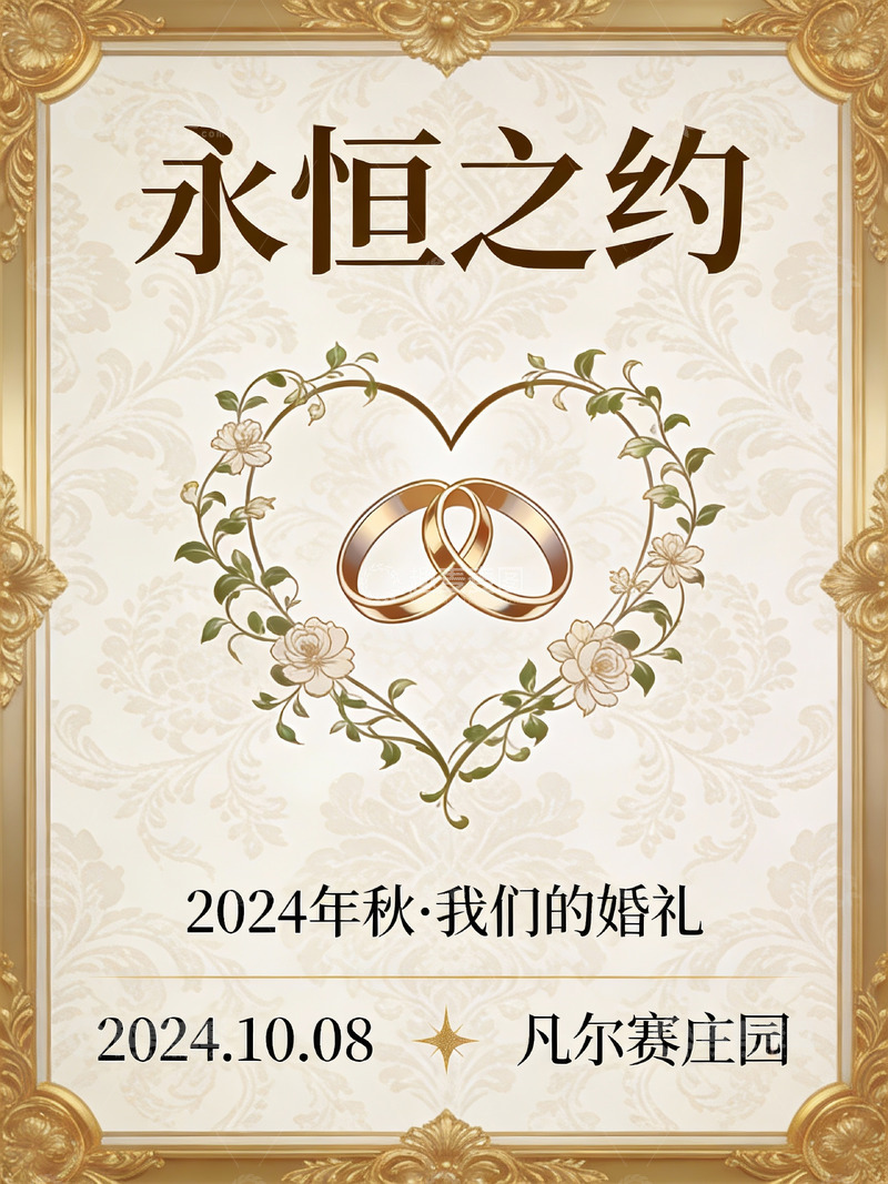 高清大图下载【趣麦麦图】婚礼邀请函设计海报