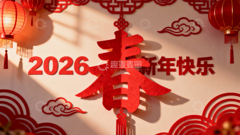 高清大图下载【趣麦麦图】2026新年春节装饰场景