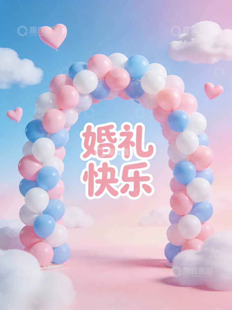 高清大图下载【趣麦麦图】婚礼气球拱门场景
