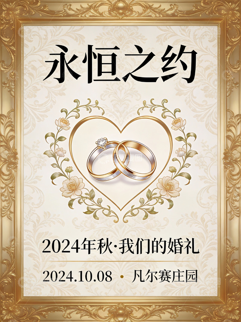高清大图下载【趣麦麦图】婚礼邀请海报设计