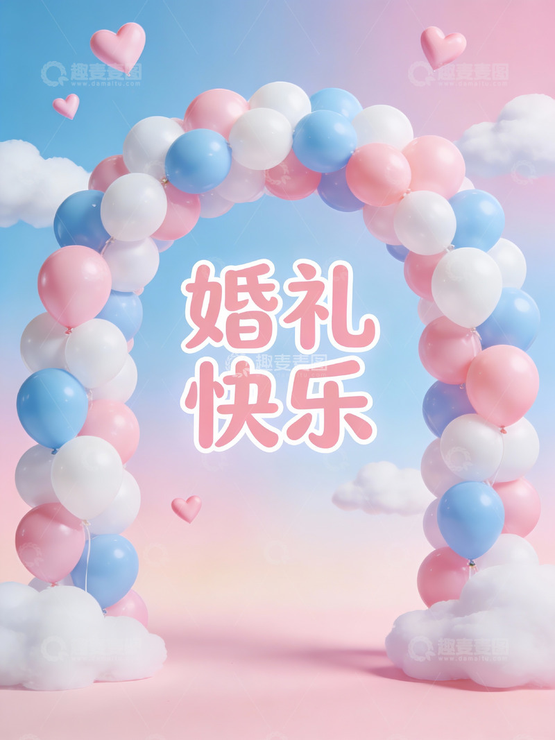高清大图下载【趣麦麦图】婚礼气球拱门装饰场景