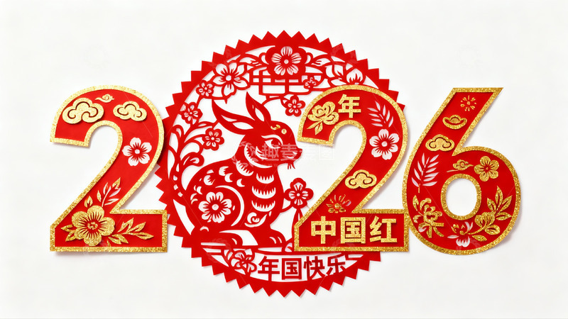 高清大图下载【趣麦麦图】2026年春节剪纸艺术设计