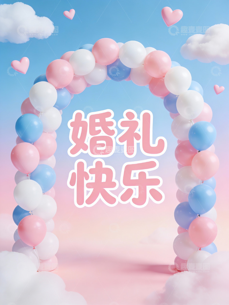 高清大图下载【趣麦麦图】婚礼气球拱门庆祝场景