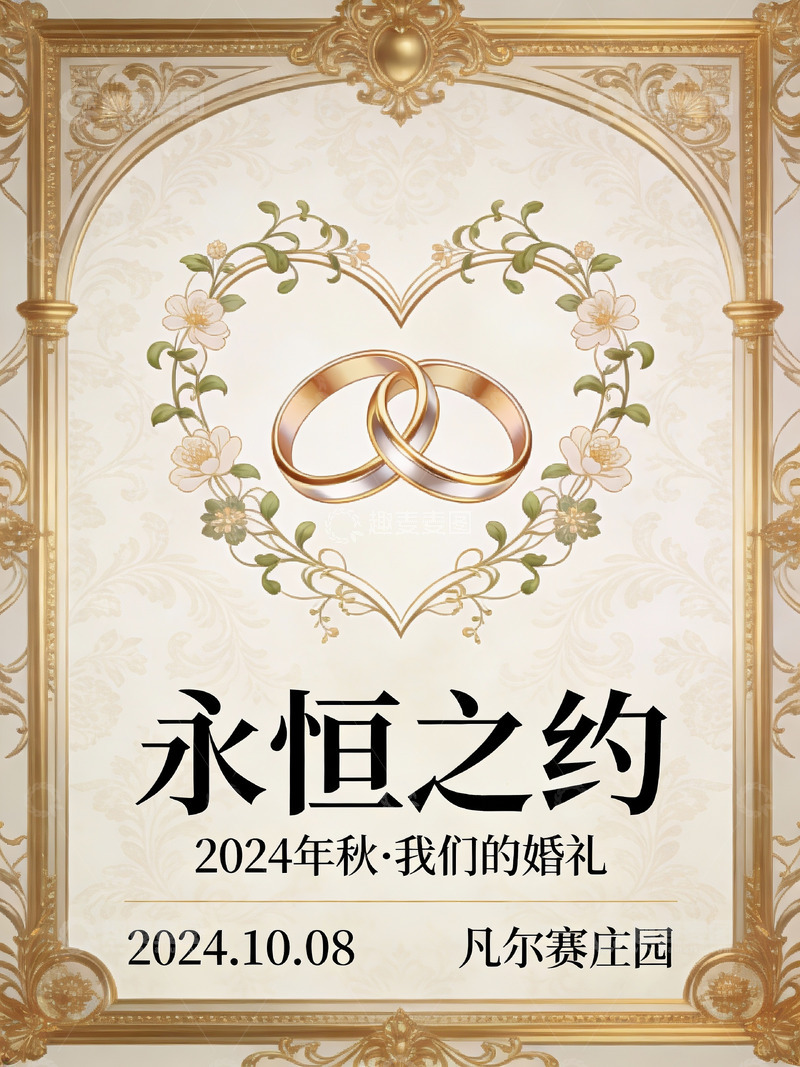 高清大图下载【趣麦麦图】婚礼邀请海报设计