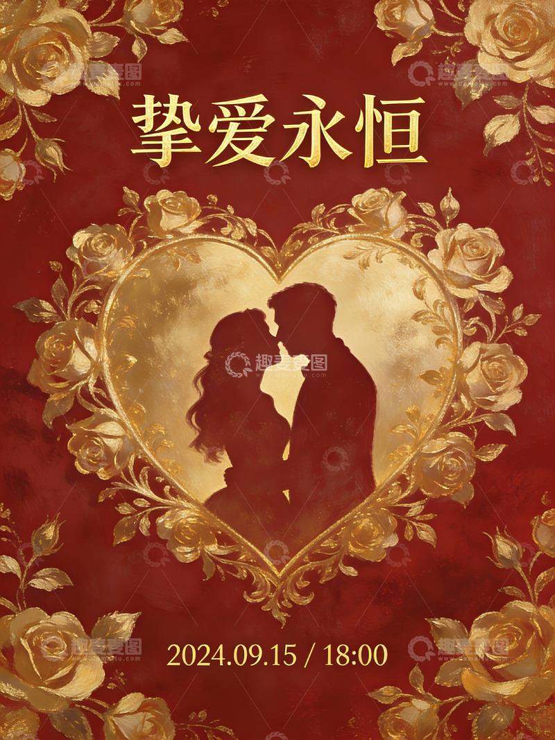 高清大图下载【趣麦麦图】挚爱永恒婚礼海报