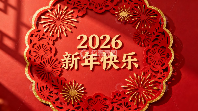 高清大图下载【趣麦麦图】红色剪纸新年装饰图案