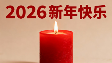 红色蜡烛新年祝福