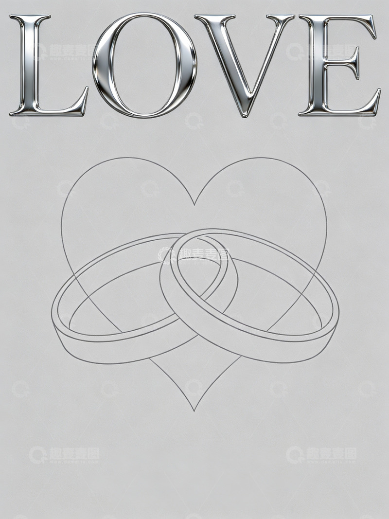 高清大图下载【趣麦麦图】爱情与婚戒的象征图案